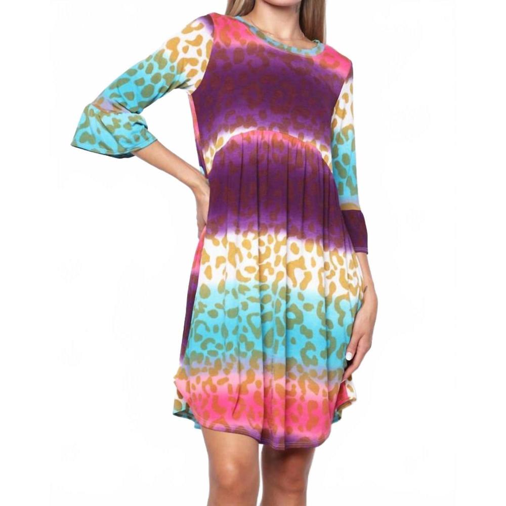 NEW COLLECTIVE RACK ombre leopard dress in multicolor